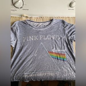 Cropped Pink Floyd Distressed T-Shirt | Large